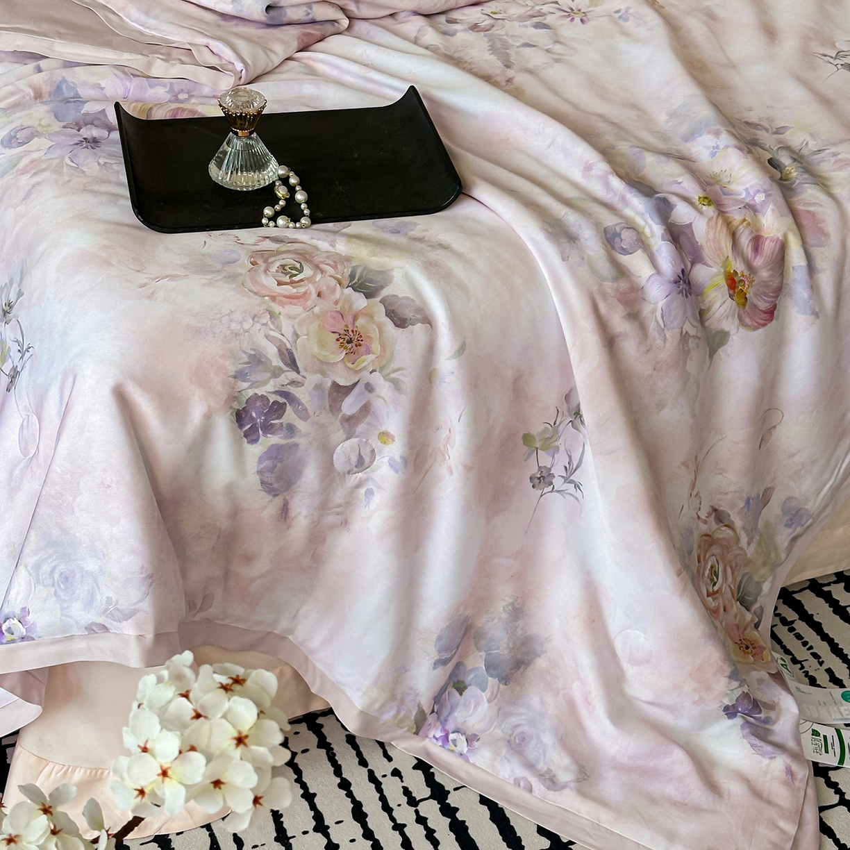 91家纺网 家纺一手货源 找家纺 （总）摩时 2026春夏新款天丝印花夏被凉感空调被芯被子