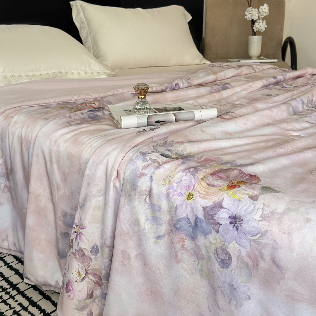 91家纺网 家纺一手货源 找家纺 （总）摩时 2026春夏新款天丝印花夏被凉感空调被芯被子