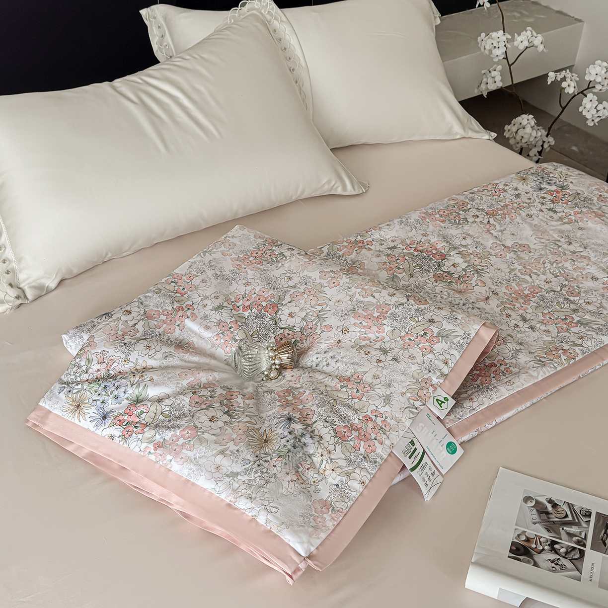 91家纺网 家纺一手货源 找家纺 （总）摩时 2026春夏新款天丝印花夏被凉感空调被芯被子