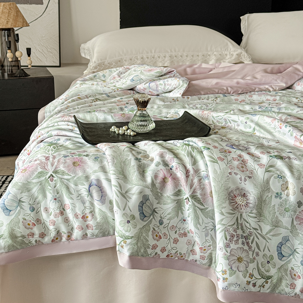 91家纺网 家纺一手货源 找家纺 摩时 2026春夏新款天丝印花夏被凉感空调被芯被子 凤凰单枞