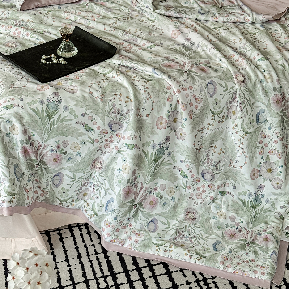 91家纺网 家纺一手货源 找家纺 摩时 2026春夏新款天丝印花夏被凉感空调被芯被子 凤凰单枞