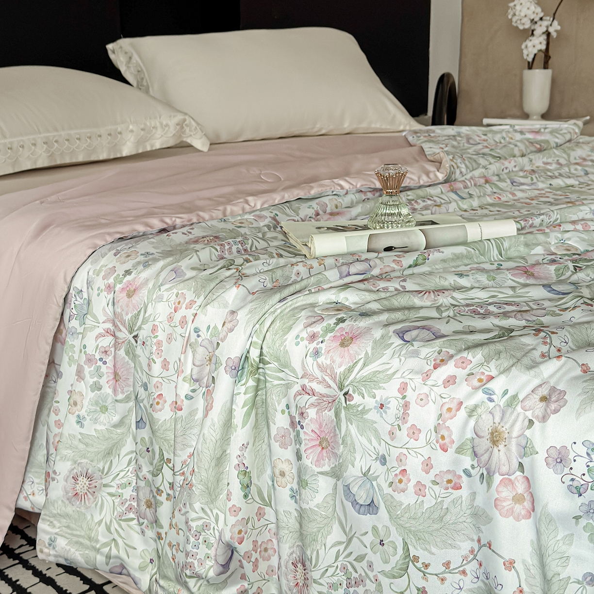 91家纺网 家纺一手货源 找家纺 摩时 2026春夏新款天丝印花夏被凉感空调被芯被子 凤凰单枞