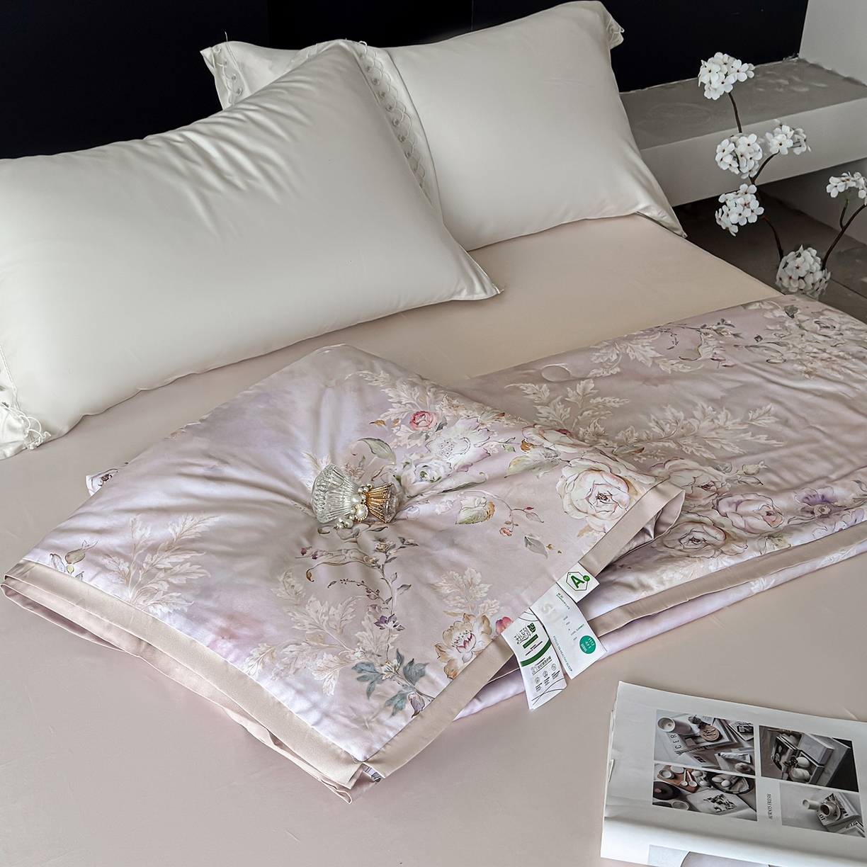 摩时 2026春夏新款天丝印花夏被凉感空调被芯被子 幽兰空谷