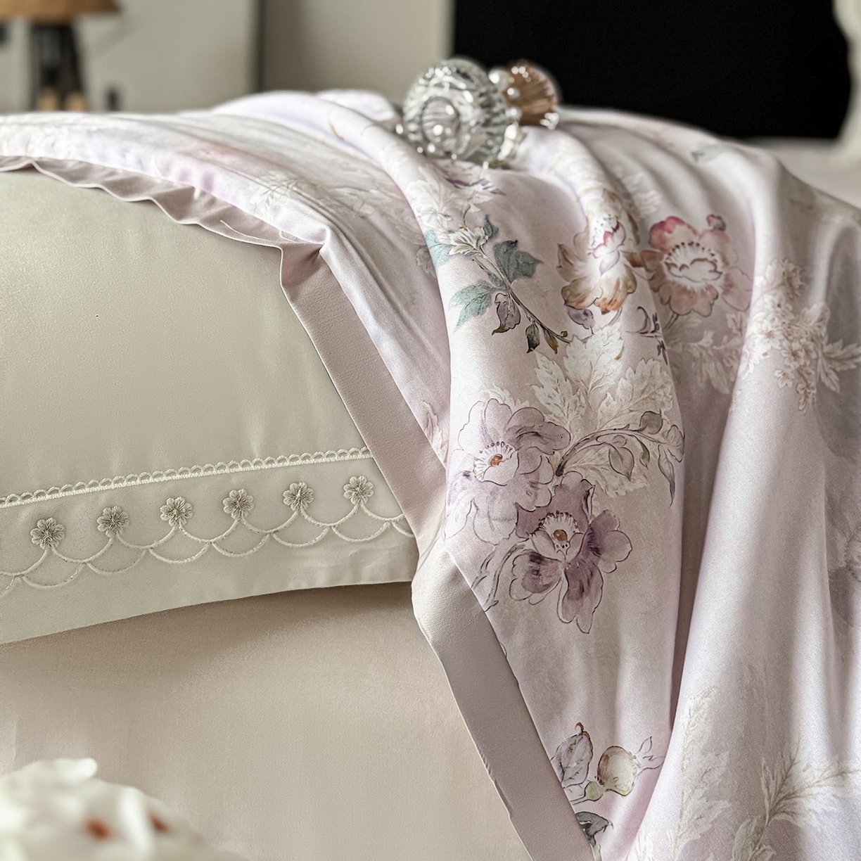 91家纺网 家纺一手货源 找家纺 摩时 2026春夏新款天丝印花夏被凉感空调被芯被子 幽兰空谷