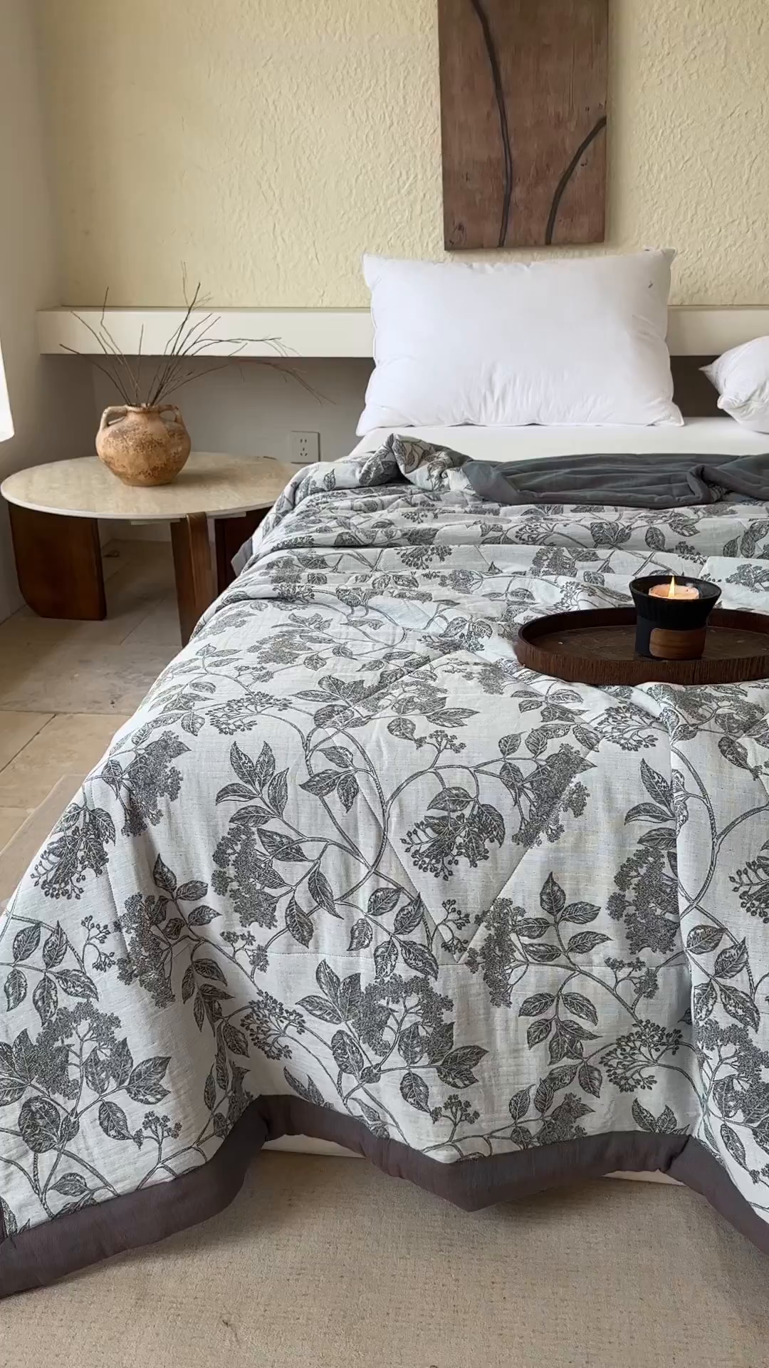 91家纺网 家纺一手货源 找家纺 摩时 2026新款全棉色织双层纱夏被夏凉被空调被 千枝万朵