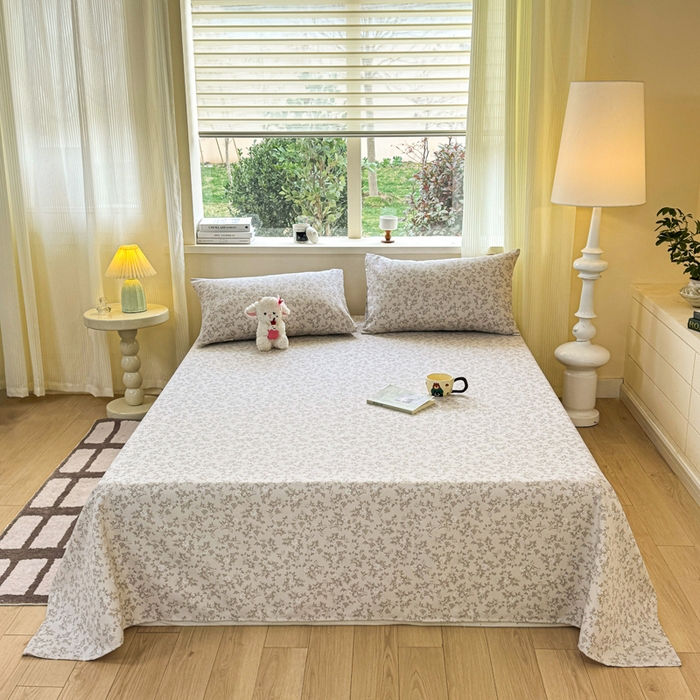 91家纺网 家纺一手货源 找家纺 红日子纺织品 2026新款老粗布原棉床单单床单床单单件 灰茉