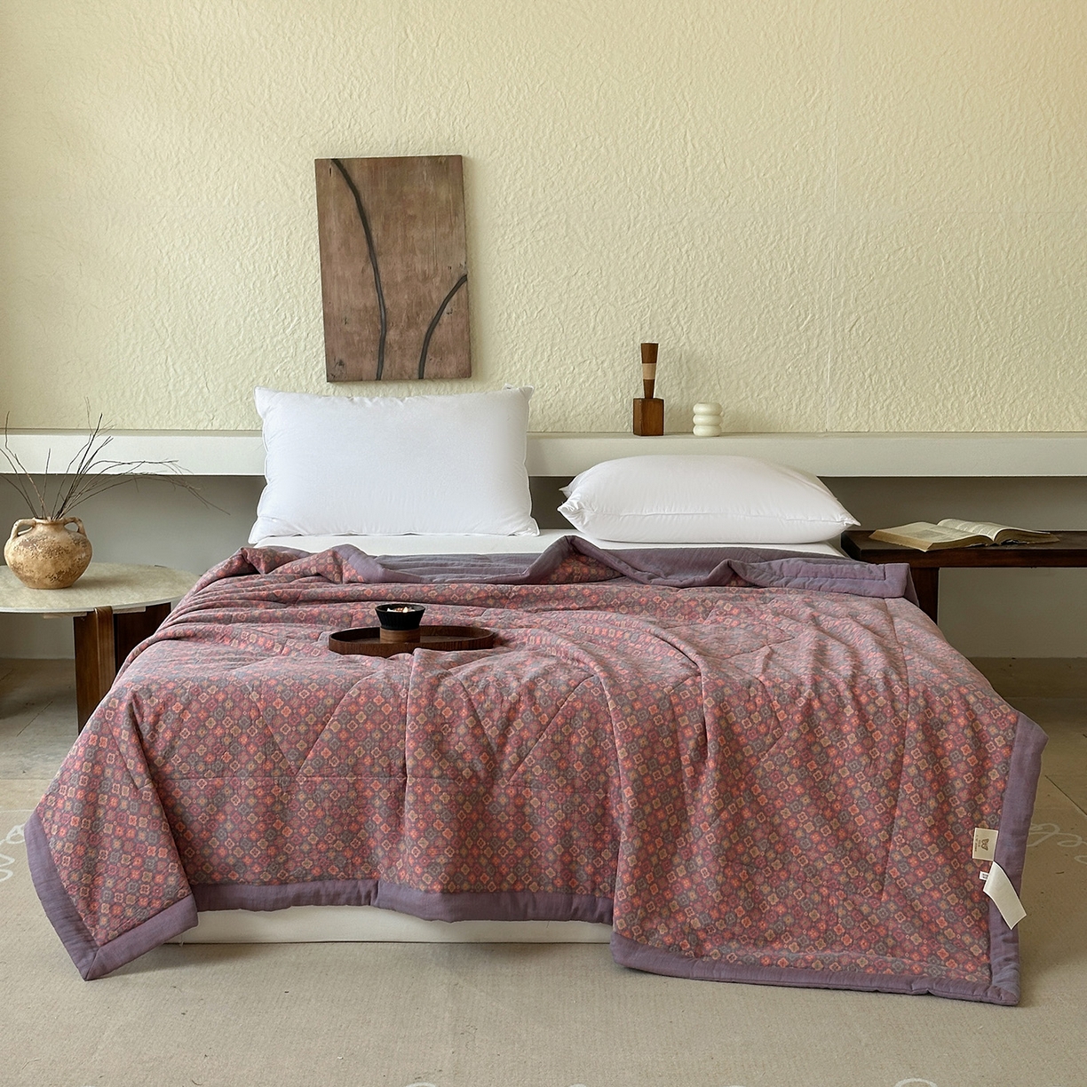 摩时 2026新款全棉色织双层纱夏被夏凉被空调被 岁月如歌