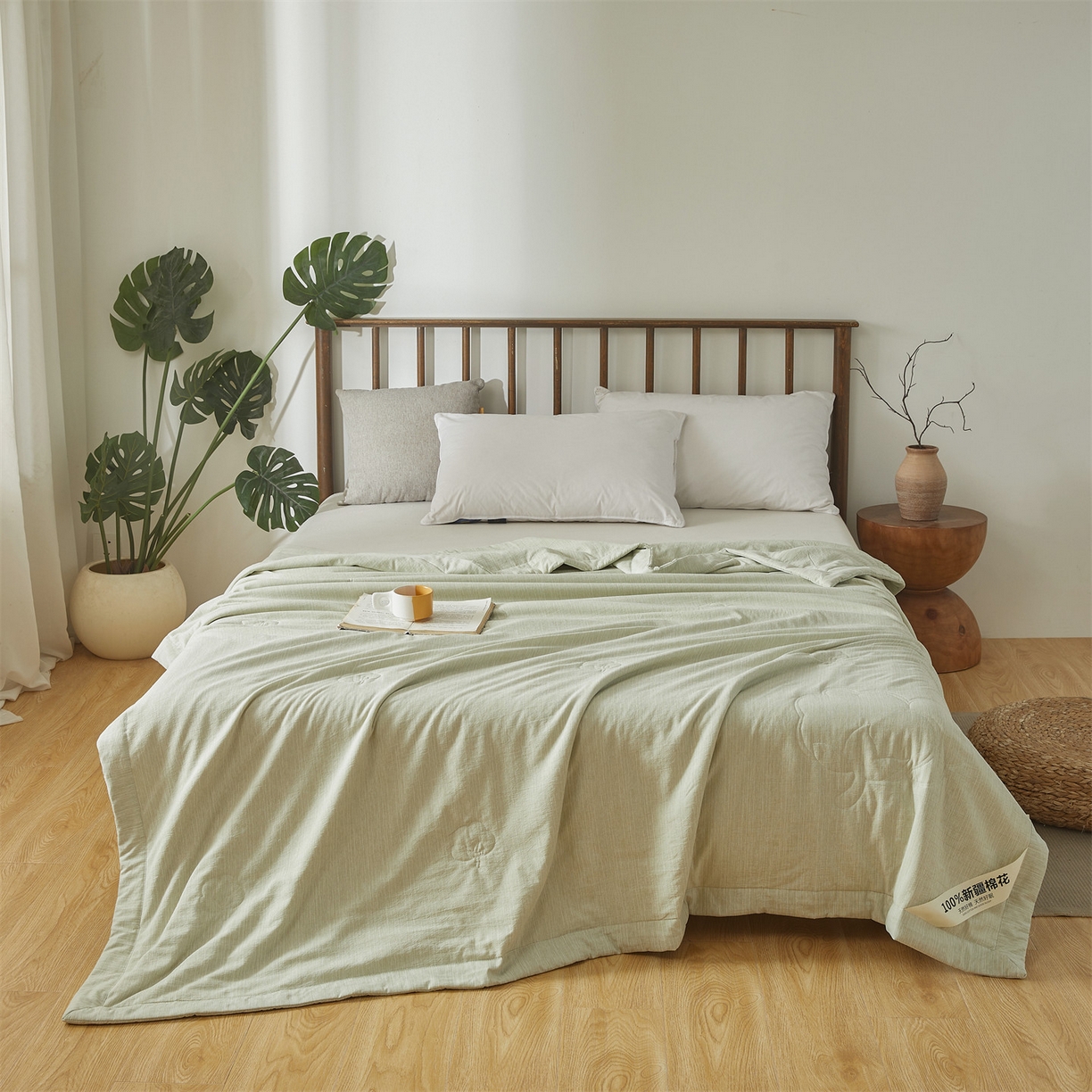 91家纺网 家纺一手货源 找家纺 （总）招财星家纺 2026新款纯色棉麻100%新疆棉花夏被棉花被夏凉被空调被（带质检报告买家秀）