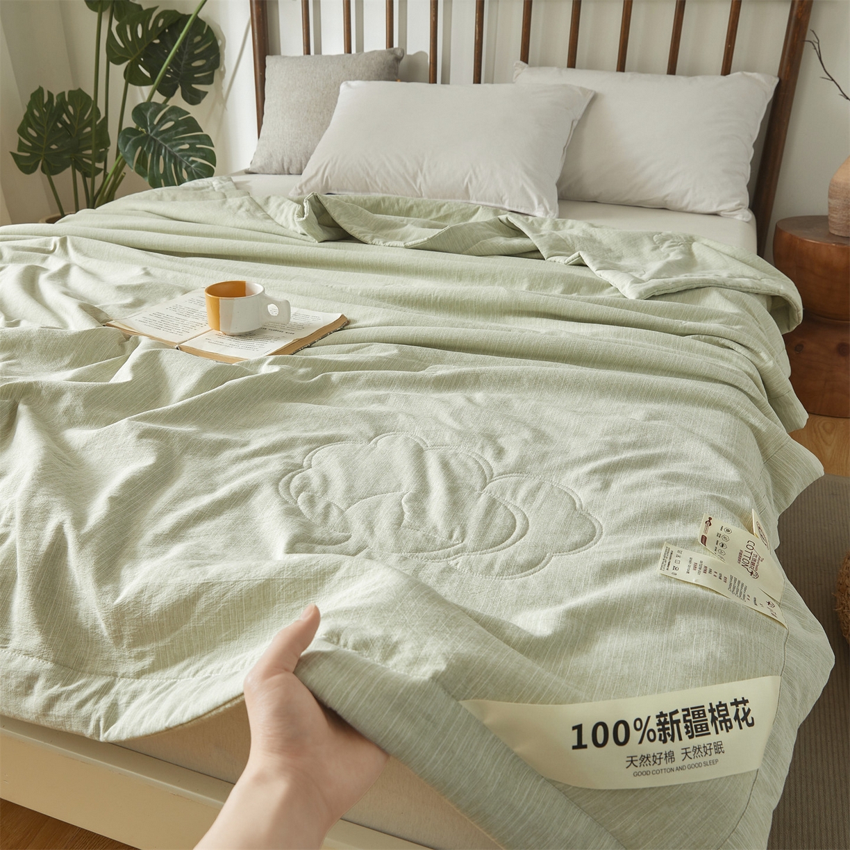 91家纺网 家纺一手货源 找家纺 （总）招财星家纺 2026新款纯色棉麻100%新疆棉花夏被棉花被夏凉被空调被（带质检报告买家秀）