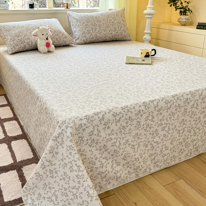 91家纺网 家纺一手货源 找家纺 红日子纺织品 2026新款老粗布原棉床单单床单床单单件 灰茉