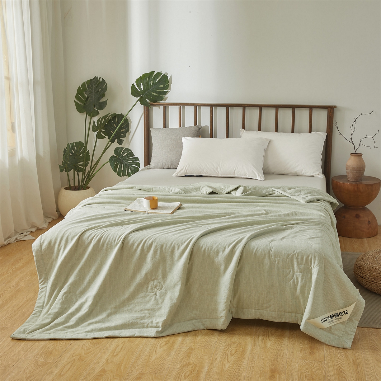 91家纺网 家纺一手货源 找家纺 （总）招财星家纺 2026新款纯色棉麻100%新疆棉花夏被棉花被夏凉被空调被（带质检报告买家秀）