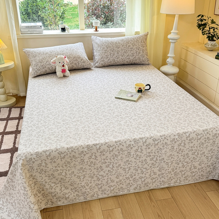 91家纺网 家纺一手货源 找家纺 红日子纺织品 2026新款老粗布原棉床单单床单床单单件 灰茉