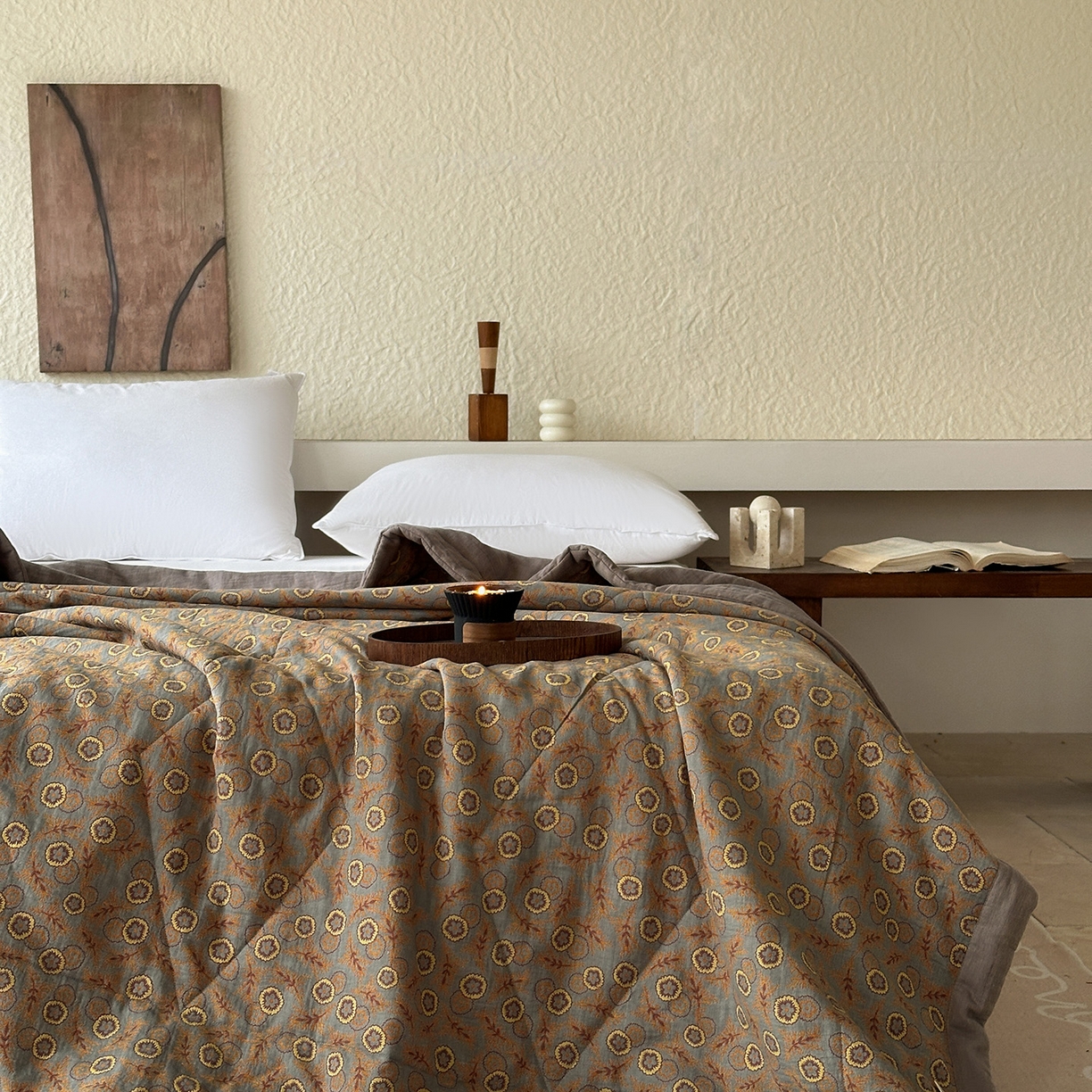 91家纺网 家纺一手货源 找家纺 摩时 2026新款全棉色织双层纱夏被夏凉被空调被 甜梦时光