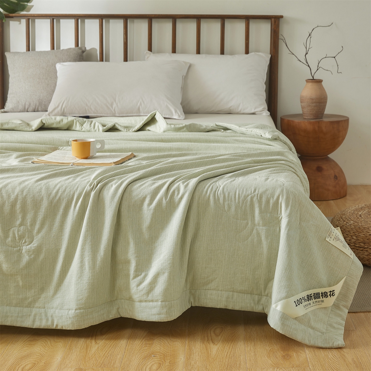 91家纺网 家纺一手货源 找家纺 （总）招财星家纺 2026新款纯色棉麻100%新疆棉花夏被棉花被夏凉被空调被（带质检报告买家秀）