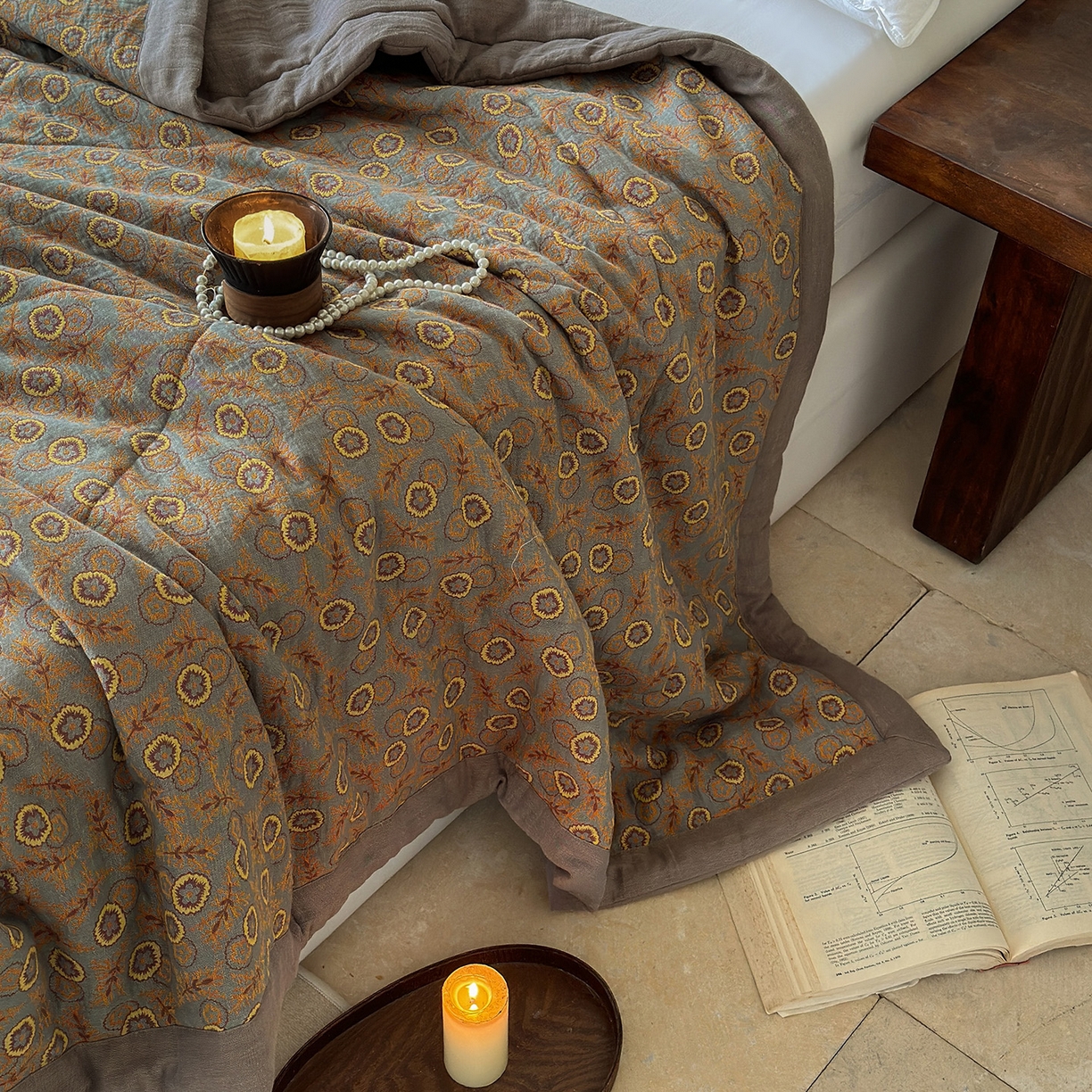 91家纺网 家纺一手货源 找家纺 摩时 2026新款全棉色织双层纱夏被夏凉被空调被 甜梦时光