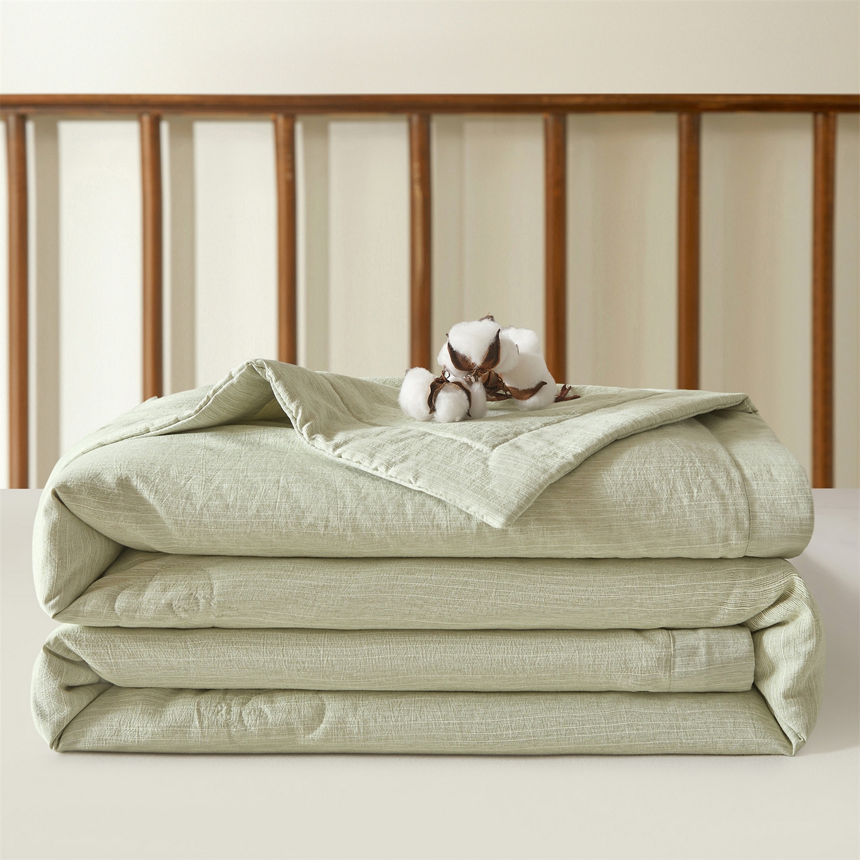 91家纺网 家纺一手货源 找家纺 招财星家纺 2026新款纯色棉麻100%新疆棉花夏被棉花被夏凉被空调被（带质检报告买家秀） 棉麻-绿色