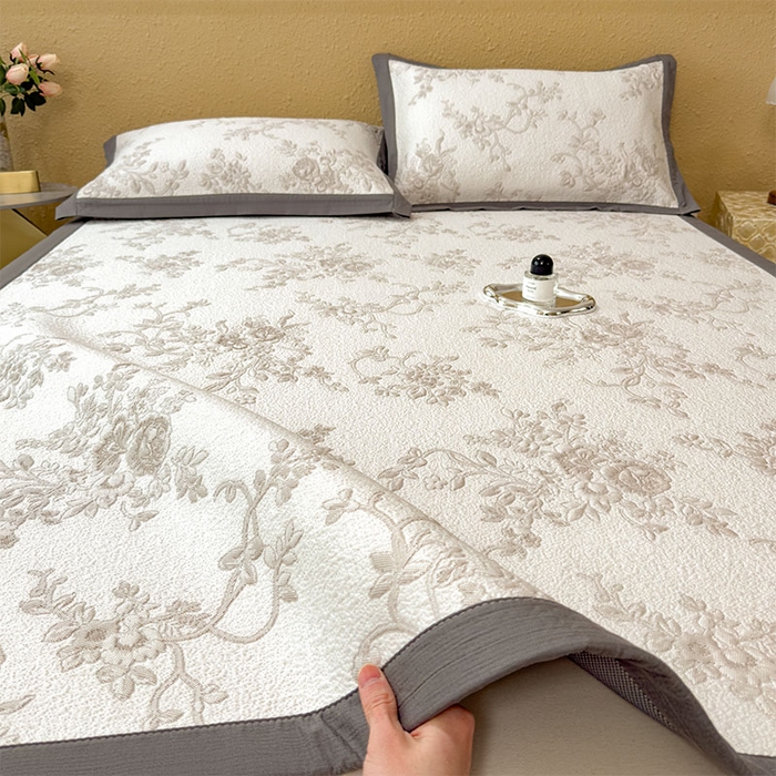 91家纺网 家纺一手货源 找家纺 卡初家居（原微来） 2026新款夏天A类母婴级凉感值过0.21凉豆豆软席凉席席子-思琳娜系列 思琳娜-豆咖