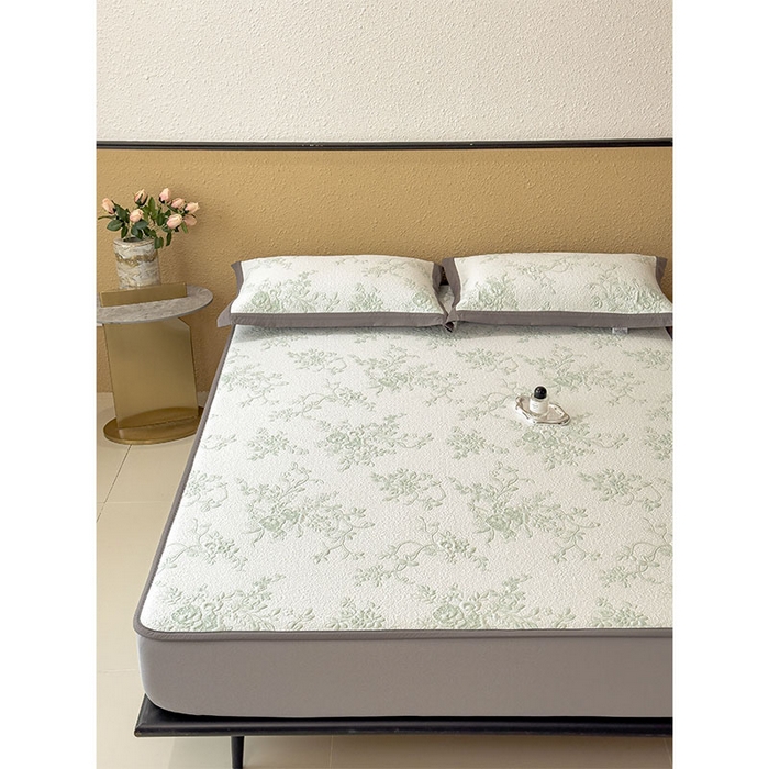 91家纺网 家纺一手货源 找家纺 卡初家居（原微来） 2026新款夏天A类母婴级凉感值过0.21凉豆豆软席凉席席子-思琳娜系列 思琳娜-豆绿