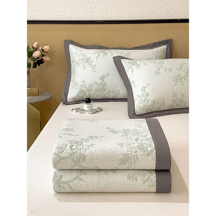 91家纺网 家纺一手货源 找家纺 卡初家居（原微来） 2026新款夏天A类母婴级凉感值过0.21凉豆豆软席凉席席子-思琳娜系列 思琳娜-豆绿