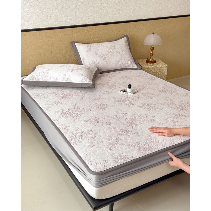 91家纺网 家纺一手货源 找家纺 卡初家居（原微来） 2026新款夏天A类母婴级凉感值过0.21凉豆豆软席凉席席子-思琳娜系列 思琳娜-淡雅紫