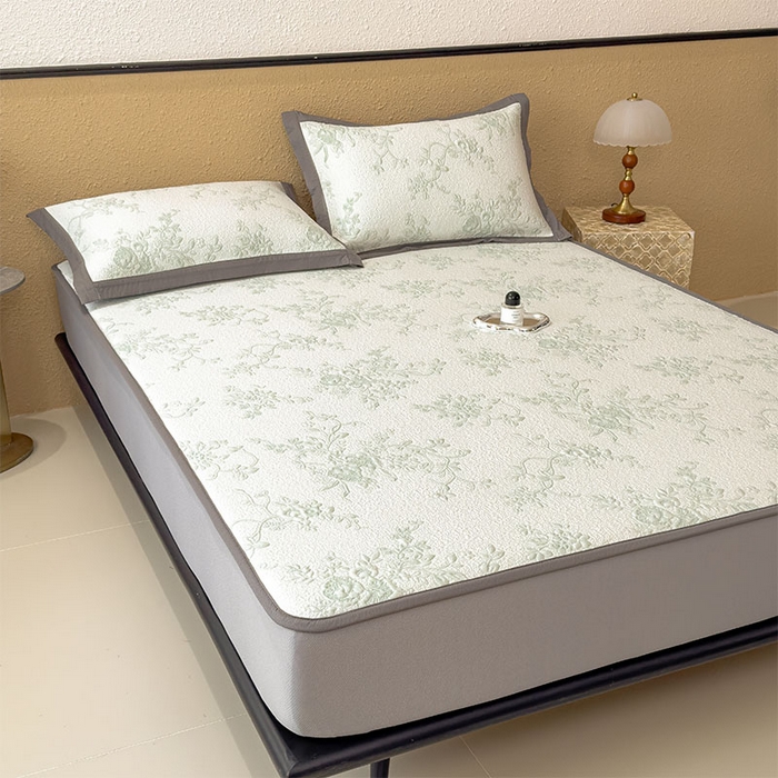 91家纺网 家纺一手货源 找家纺 卡初家居（原微来） 2026新款夏天A类母婴级凉感值过0.21凉豆豆软席凉席席子-思琳娜系列 思琳娜-豆绿