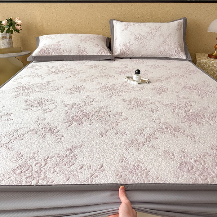 91家纺网 家纺一手货源 找家纺 卡初家居（原微来） 2026新款夏天A类母婴级凉感值过0.21凉豆豆软席凉席席子-思琳娜系列 思琳娜-淡雅紫