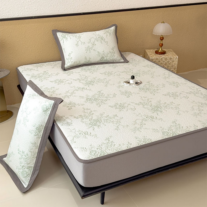 91家纺网 家纺一手货源 找家纺 卡初家居（原微来） 2026新款夏天A类母婴级凉感值过0.21凉豆豆软席凉席席子-思琳娜系列 思琳娜-豆绿