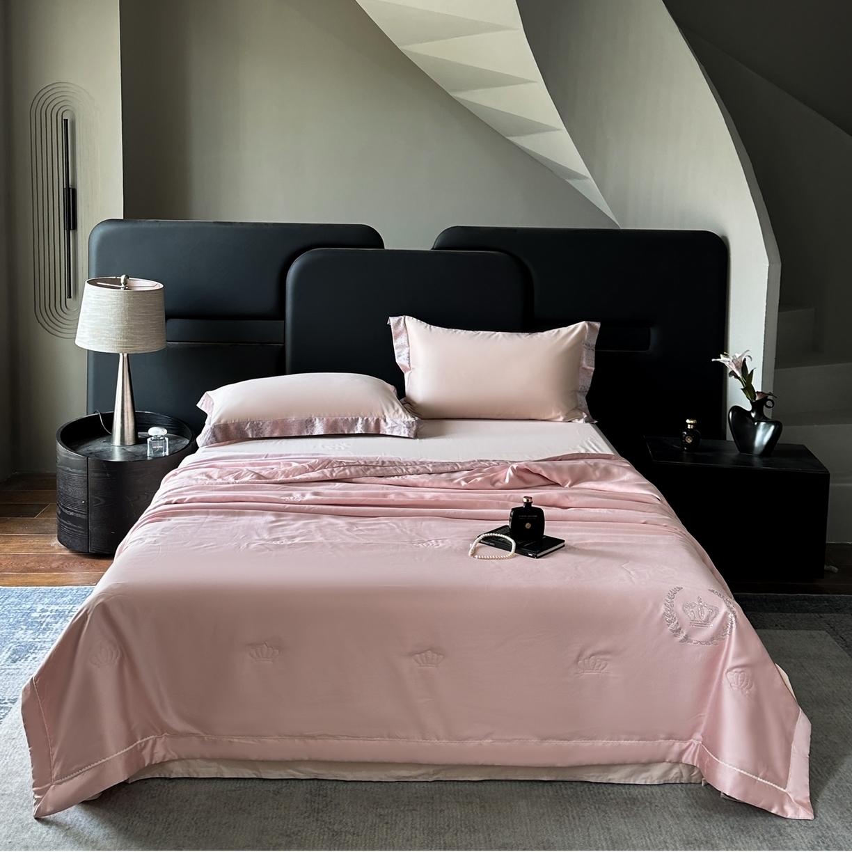 91家纺网 家纺一手货源 找家纺 摩时 2026新款纯色天丝夏被夏凉被空调被 丝悦-浅粉