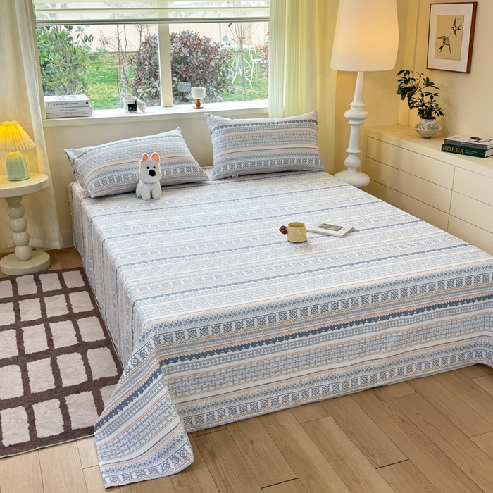 91家纺网 家纺一手货源 找家纺 红日子纺织品 2026新款老粗布原棉床单单床单床单单件 锦纹