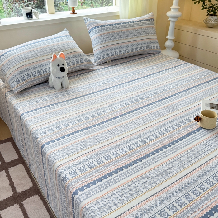 91家纺网 家纺一手货源 找家纺 红日子纺织品 2026新款老粗布原棉床单单床单床单单件 锦纹