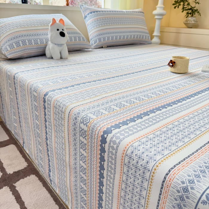 91家纺网 家纺一手货源 找家纺 红日子纺织品 2026新款老粗布原棉床单单床单床单单件 锦纹