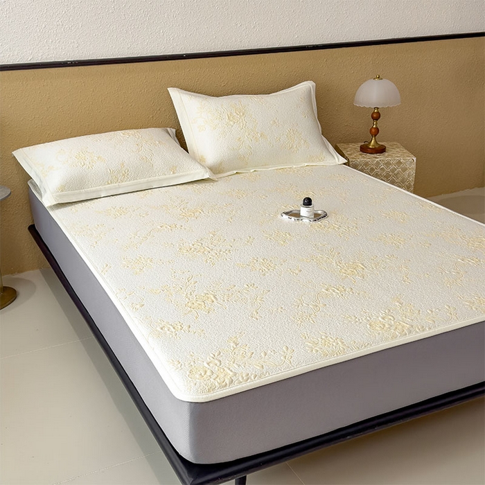 91家纺网 家纺一手货源 找家纺 卡初家居（原微来） 2026新款夏天A类母婴级凉感值过0.21凉豆豆软席凉席席子-思琳娜系列 思琳娜-淡黄