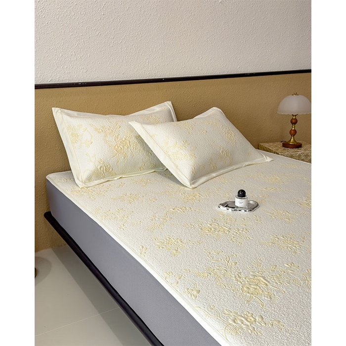 91家纺网 家纺一手货源 找家纺 卡初家居（原微来） 2026新款夏天A类母婴级凉感值过0.21凉豆豆软席凉席席子-思琳娜系列 思琳娜-淡黄