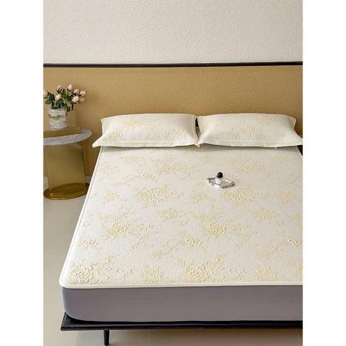 91家纺网 家纺一手货源 找家纺 卡初家居（原微来） 2026新款夏天A类母婴级凉感值过0.21凉豆豆软席凉席席子-思琳娜系列 思琳娜-淡黄