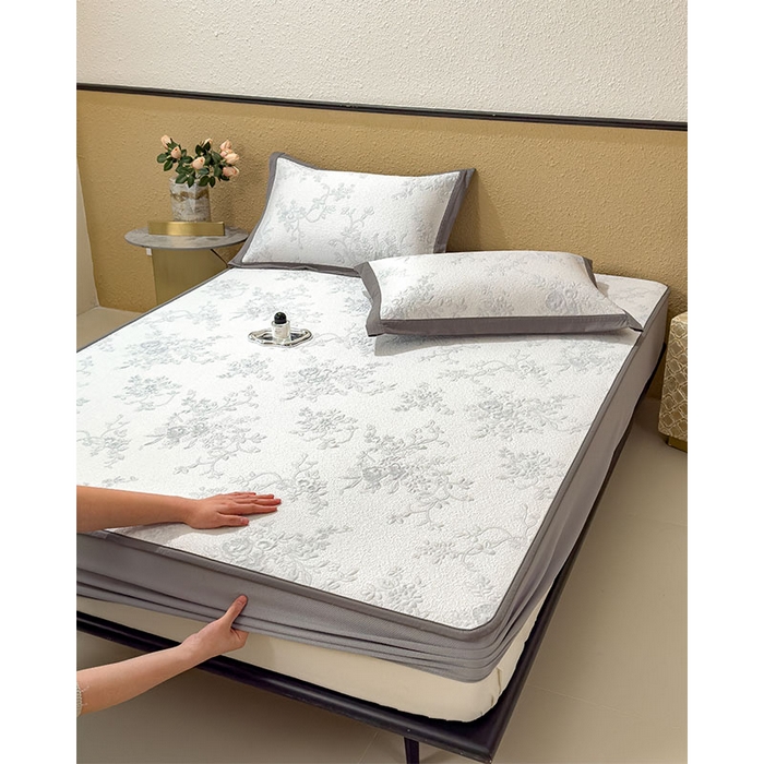 91家纺网 家纺一手货源 找家纺 卡初家居（原微来） 2026新款夏天A类母婴级凉感值过0.21凉豆豆软席凉席席子-思琳娜系列 思琳娜-淡蓝