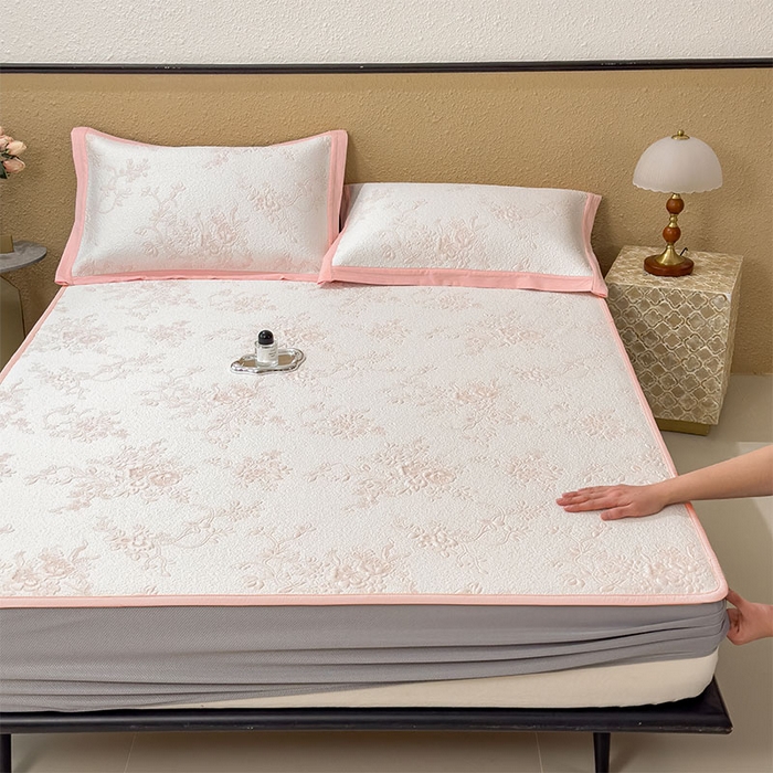 91家纺网 家纺一手货源 找家纺 卡初家居（原微来） 2026新款夏天A类母婴级凉感值过0.21凉豆豆软席凉席席子-思琳娜系列 思琳娜-冰粉