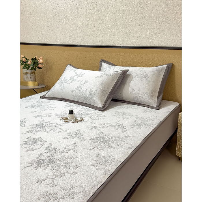 91家纺网 家纺一手货源 找家纺 卡初家居（原微来） 2026新款夏天A类母婴级凉感值过0.21凉豆豆软席凉席席子-思琳娜系列 思琳娜-淡蓝