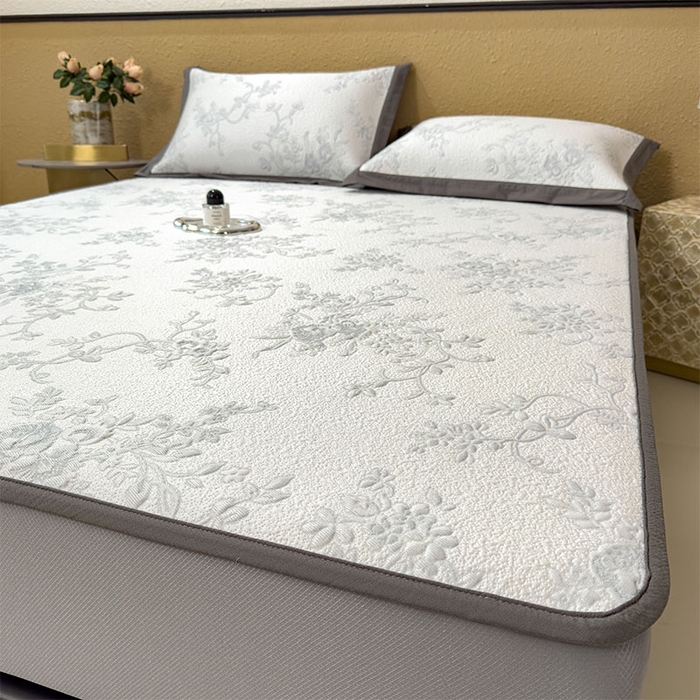 91家纺网 家纺一手货源 找家纺 卡初家居（原微来） 2026新款夏天A类母婴级凉感值过0.21凉豆豆软席凉席席子-思琳娜系列 思琳娜-淡蓝