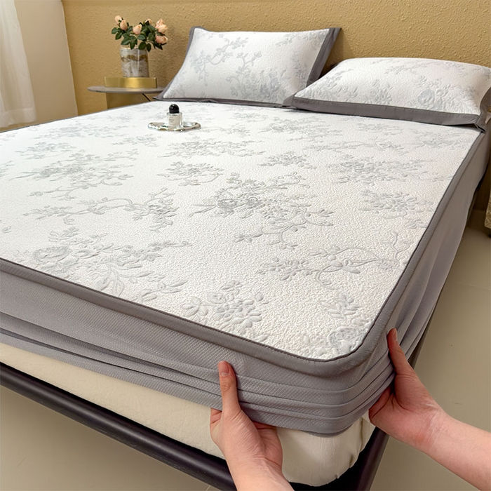 91家纺网 家纺一手货源 找家纺 卡初家居（原微来） 2026新款夏天A类母婴级凉感值过0.21凉豆豆软席凉席席子-思琳娜系列 思琳娜-淡蓝