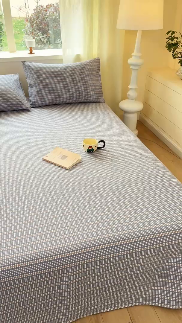 91家纺网 家纺一手货源 找家纺 红日子纺织品 2026新款老粗布原棉床单单床单床单单件 蓝隅