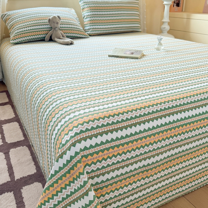 91家纺网 家纺一手货源 找家纺 红日子纺织品 2026新款老粗布原棉床单单床单床单单件 绿漪