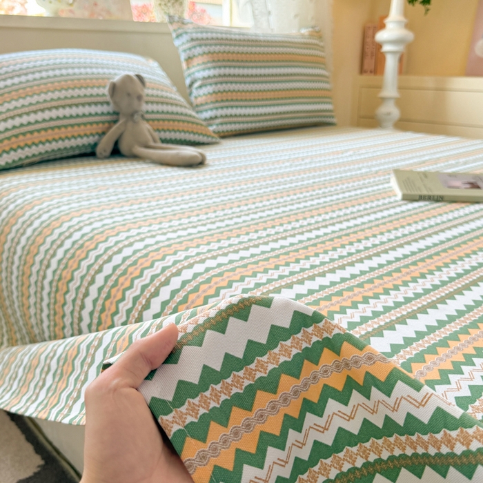 91家纺网 家纺一手货源 找家纺 红日子纺织品 2026新款老粗布原棉床单单床单床单单件 绿漪