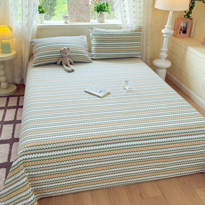 91家纺网 家纺一手货源 找家纺 红日子纺织品 2026新款老粗布原棉床单单床单床单单件 绿漪