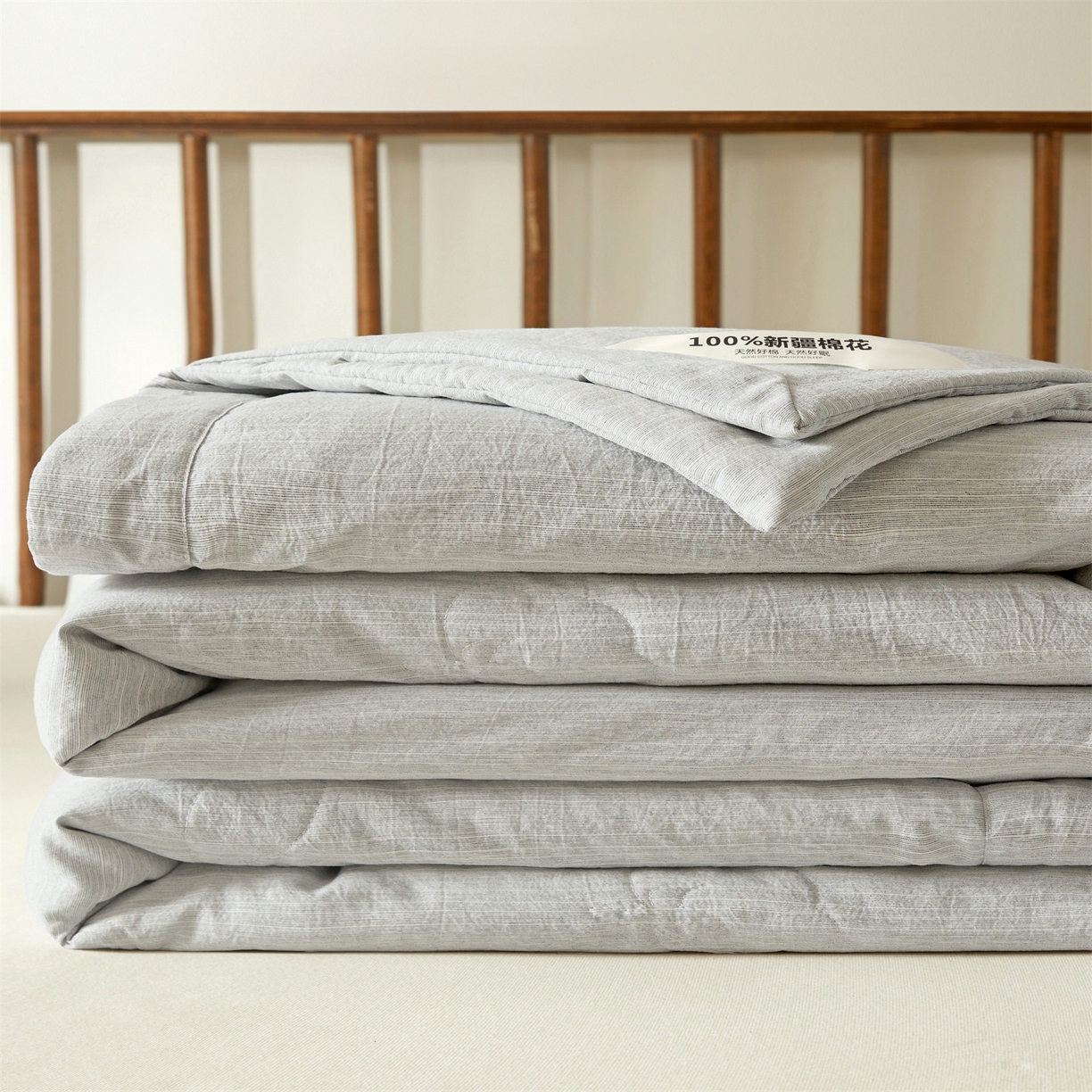 招财星家纺 2026新款纯色棉麻100%新疆棉花夏被棉花被夏凉被空调被（带质检报告买家秀） 棉麻-灰色