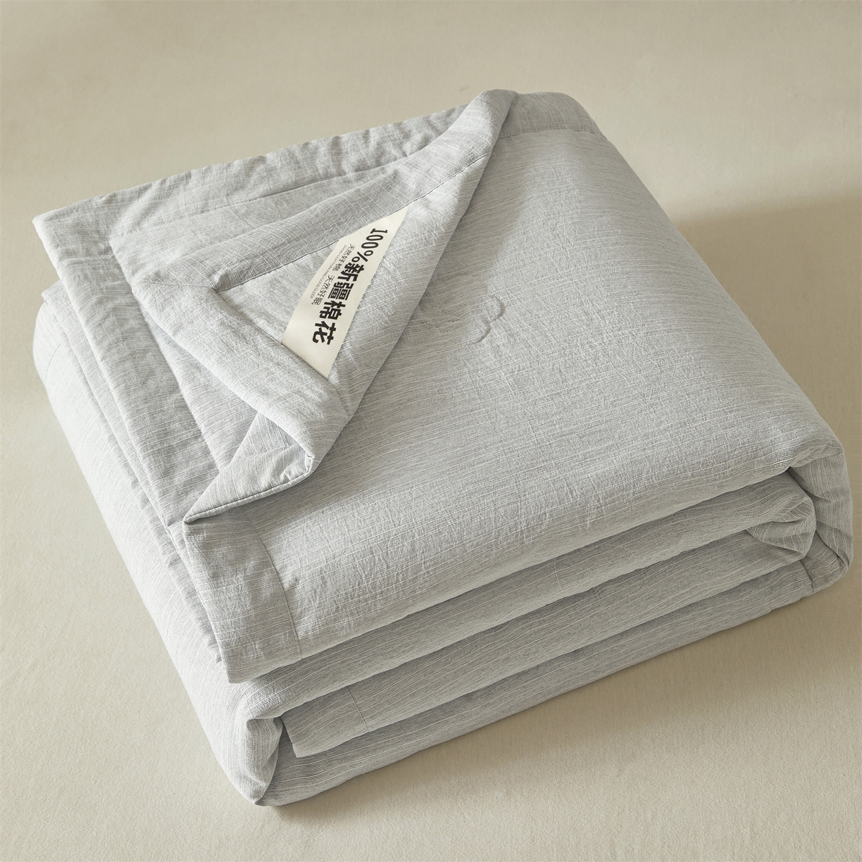 91家纺网 家纺一手货源 找家纺 招财星家纺 2026新款纯色棉麻100%新疆棉花夏被棉花被夏凉被空调被（带质检报告买家秀） 棉麻-灰色