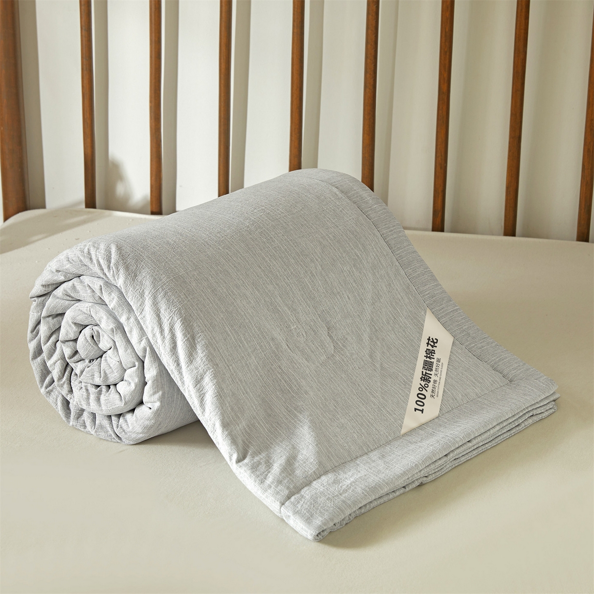 91家纺网 家纺一手货源 找家纺 招财星家纺 2026新款纯色棉麻100%新疆棉花夏被棉花被夏凉被空调被（带质检报告买家秀） 棉麻-灰色