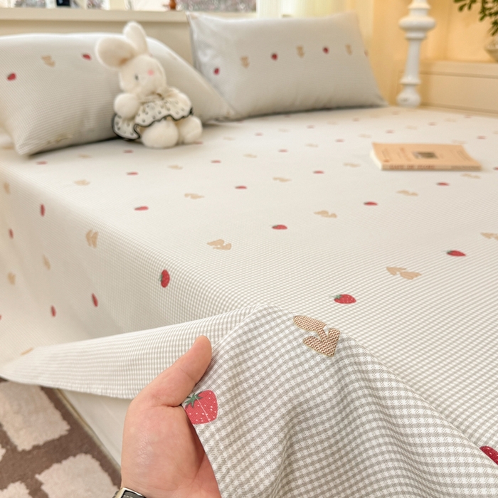 91家纺网 家纺一手货源 找家纺 红日子纺织品 2026新款老粗布原棉床单单床单床单单件 莓犬