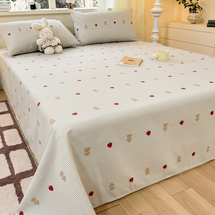 91家纺网 家纺一手货源 找家纺 红日子纺织品 2026新款老粗布原棉床单单床单床单单件 莓犬