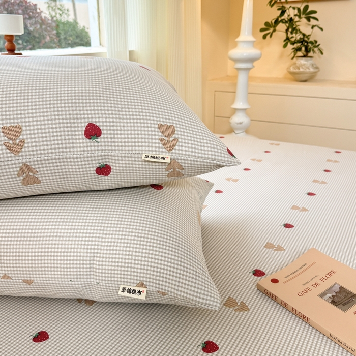 91家纺网 家纺一手货源 找家纺 红日子纺织品 2026新款老粗布原棉床单单床单床单单件 莓犬