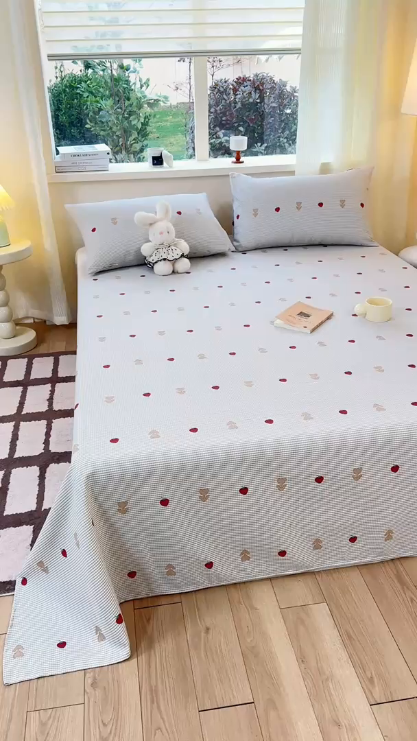 91家纺网 家纺一手货源 找家纺 红日子纺织品 2026新款老粗布原棉床单单床单床单单件 莓犬